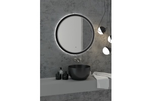 Зеркало круглое STWORKI Гриндстед 80 черное, с подсветкой - 3