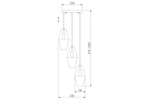 Подвесной светильник Eurosvet Prism 50236/3 янтарный - 3