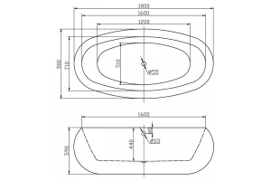 Акриловая ванна BELBAGNO 180х90 черный (BB18-NERO/BIA) - 3