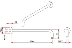Кронштейн для верхнего душа Berges Ventas R хром - 2