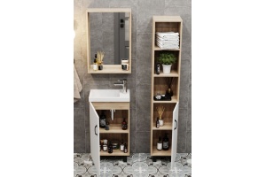 Тумба под раковину Onika Тимбер 45 белый матовый/дуб сонома (104508) - 3