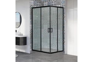 Душевой уголок Royal Bath HPD 100х80 профиль черный стекло матовое - 2