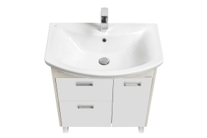 Тумба под раковину Aquaton Бекка 70 белый - светлое дерево