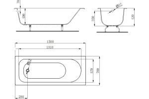 Чугунная ванна Byon Byon 150x70 (V0000223) - 2