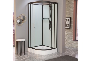 Душевая кабина Frank F410 Black низкий поддон б/к Без крыши