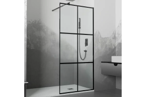 Душевая перегородка RGW Walk In WA-011B 90х200 профиль черный стекло прозрачное