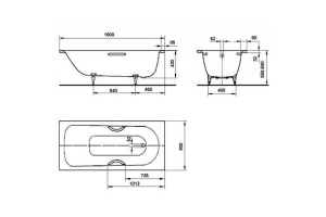 Стальная ванна Kaldewei Advantage Saniform Plus Star 337 с покрытием Easy-Clean 180x80 - 3