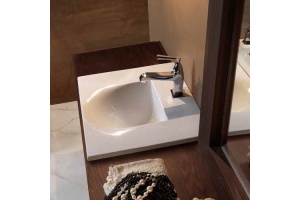 KERASAN Bentley Раковина встраиваемая 55х47хh2см, с 1отв. под смеситель, цвет белый (4 стороны глазированы)