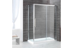 Душевой уголок Cezares Lux soft 120х90 хром стекло прозрачное