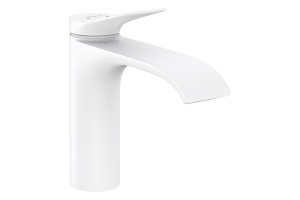 Смеситель для раковины Hansgrohe Vivenis 110 с донным клапаном белый матовый