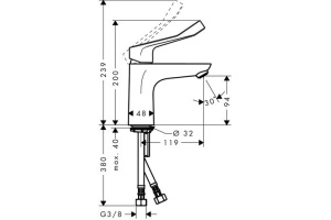 Смеситель для раковины Hansgrohe  хром (31917000) - 2