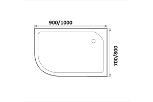 Поддон душевой асимметричный River Wemor 100/70/24 R (10000006058) - 3