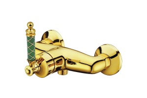 Смеситель для душа Boheme Vogue золото с зеленым