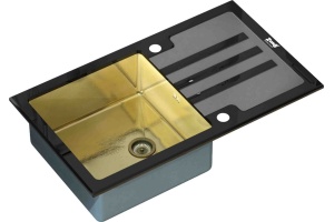 Мойка кухонная Zorg Inox Glass GL-7851-BLACK-BRONZE черное стекло