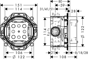 Скрытая часть Axor iBox universal 01700180 - 2