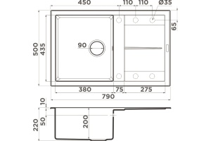 Мойка кухонная Omoikiri Sumi 79 белая - 3