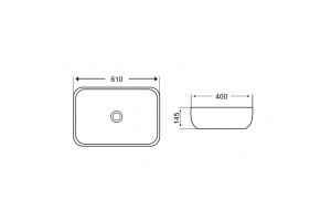 Раковина накладная Weltwasser WW ELBACH 2143P K501 61 черный (10000004555) - 2