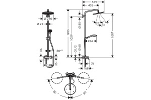 Душевая стойка Hansgrohe Croma Select 280 Air 1jet Showerpipe 26791000 - 3