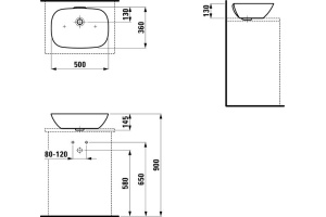 Раковина Laufen Ino 50 см 8.1230.2.000.109.1  - 2