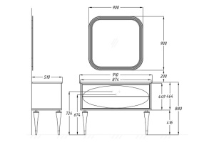 Ножки для мебели Opadiris Ибица 2 шт белые с золотом - 3