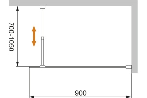 Душевая перегородка Cezares Liberta-L-1-90-C-NERO - 3