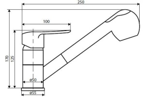 Смеситель Dorff Ultra для кухонной мойки с вытяжным изливом - 2