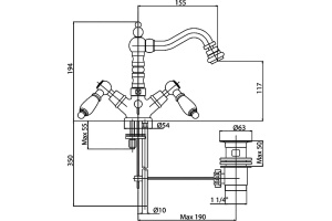 Смеситель Cezares First FIRST-BS2-03/24-Bi для биде - 2