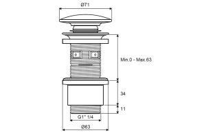 Донный клапан Excellent для раковины белый глянец - 2
