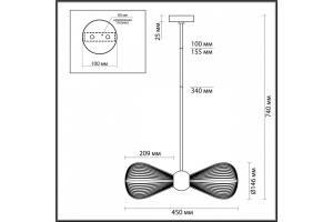 Подвесной светильник Odeon Light Elica 1 5417/2 - 3