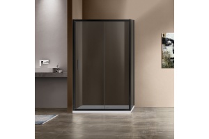Душевой уголок Vincea Garda VSR-1G9012CGB 120x90 см, профиль чёрный, стекло тонированное