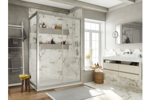 Душевой уголок STWORKI Эстерсунд DE019R90110200 110x90 см профиль хром матовый, прозрачное стекло, прямоугольный - 2