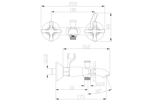Смеситель Lemark Duetto для ванны с душем LM5712C - 2