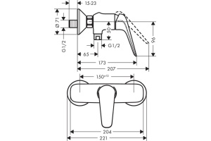 Смеситель для душа Hansgrohe Novus хром (71060000) - 2