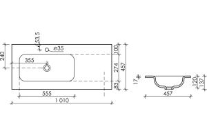 Мебельная раковина Ceramica Nova Element 101х45.7 белая - 2
