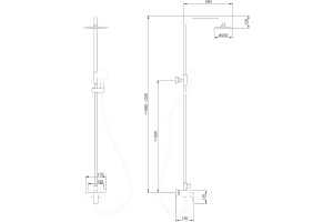 Душевая стойка Abber Weiss Insel черный, матовый (AF8020B) - 3