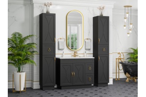 Шкаф-пенал Misty Амбра 35 правый черный матовый - 3