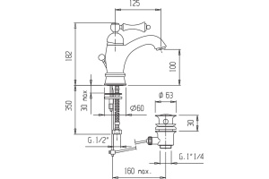 Смеситель Cezares Margot MARGOT-LSM1-A-01-M для раковины - 2