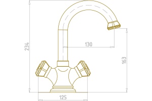 Смеситель для раковины Bronze de Luxe Royal бронза (21981/1) - 3