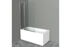 Шторка на ванну BelBagno UNO 100х150 профиль хром стекло прозрачное