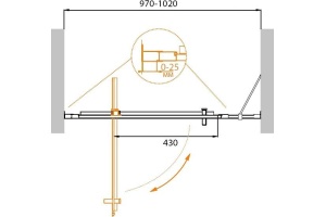 Душевая дверь Cezares Molveno 100 хром стекло прозрачное - 3