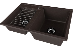 Мойка кухонная AQUATON Делия 78 DBL кофе - 3