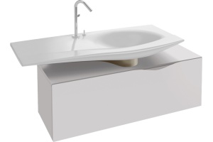 Мебель для ванной Jacob Delafon Stillness 120 белый лак, смещенная - 2