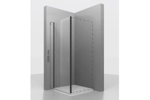 Боковая стенка RGW 100х200 профиль черный стекло прозрачное - 2