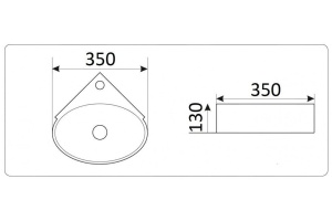 Раковина подвесная Ceramalux N белый (9359) - 2