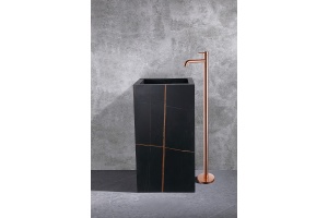 Смеситель для раковины напольный Abber Wasser Kreis розовое золото - 2