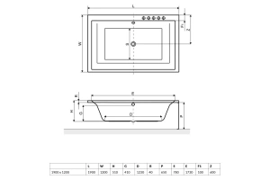 Боковой экран для ванны Excellent 120х65 белый - 2