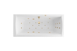 Ванна акриловая Excellent Aquaria Lux Ultra 180х80 с гидромассажем белый - золото