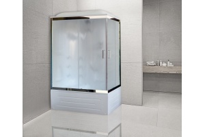 Душевая кабина Royal Bath BP 100х80 L с гидромассажем профиль белый стекло матовое - 2