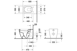 Унитаз приставной Duravit Me by Starck с крышкой, белый (2169090000) - 2