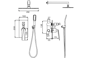 Душевой комплект Boheme Venturo белый, хром (374-W-2) - 2